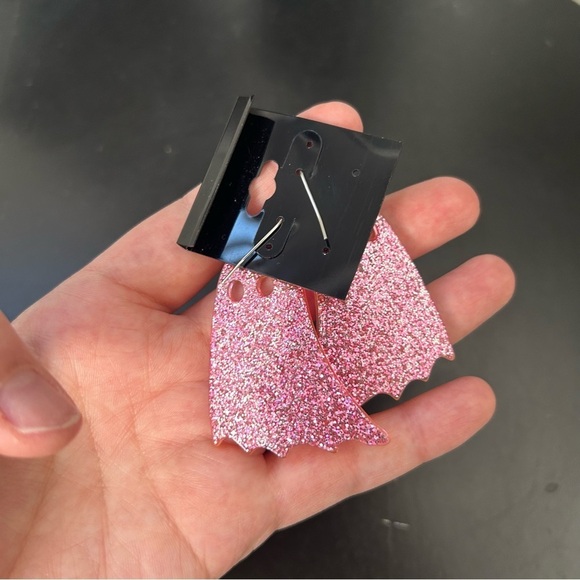 Ghost Pink Sparkle Earrings - Picture 4 of 5